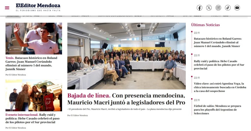 Portada final de El Editor Mendoza