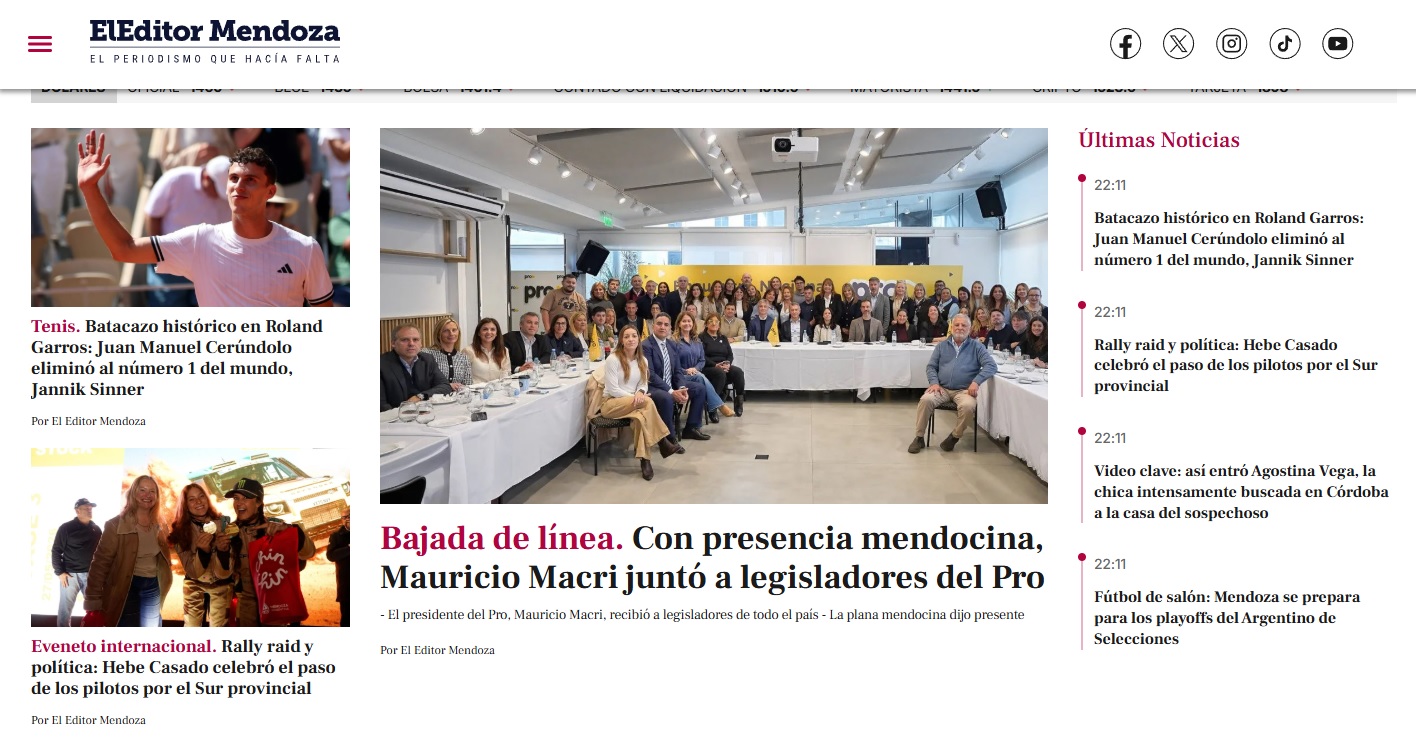 Portada final de El Editor Mendoza